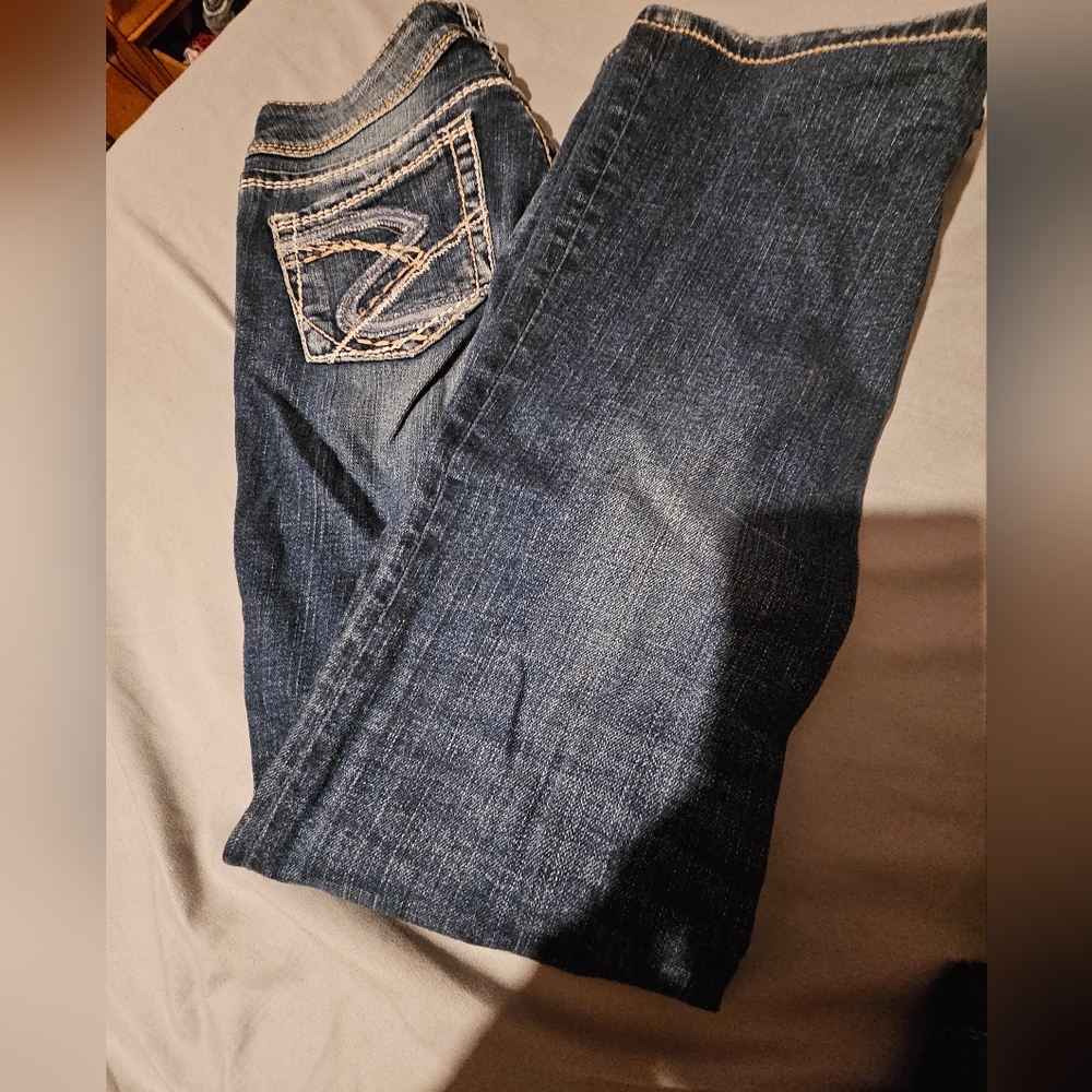 Womens boot cut silver jeans